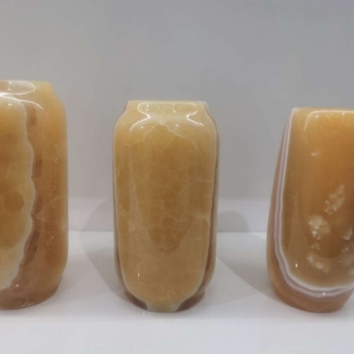 巴基斯坦天然玉石摆件，三件套花瓶，大号工艺品