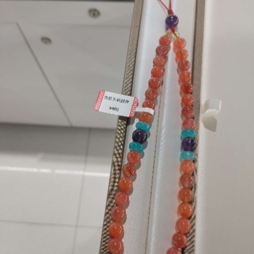 天然南红青金石手机链挂九紫离火 手腕带挂件饰品 工艺品