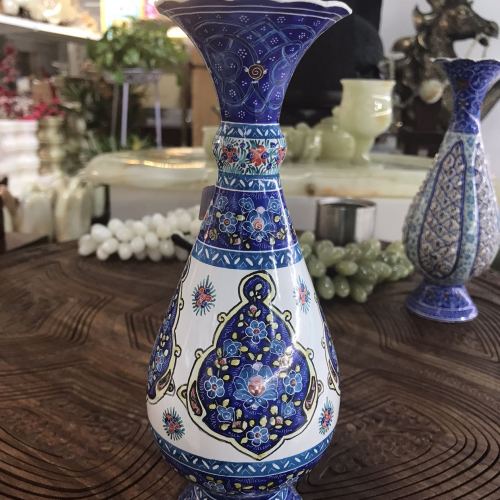 阿富汗手绘工艺花瓶#铜制品#手工定制#彩绘艺术工艺品