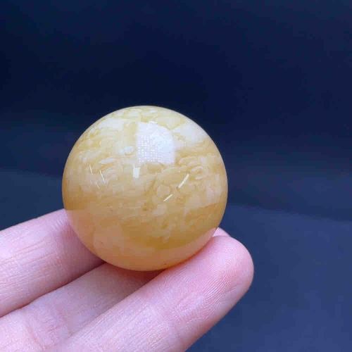 琥珀蜜蜡圆珠 货品总重约16.96克 卡31mm左右工艺品