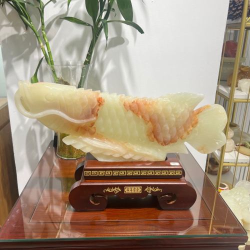 年年有鱼，起麟鱼摆件长58厘米宽15厘米高35厘米