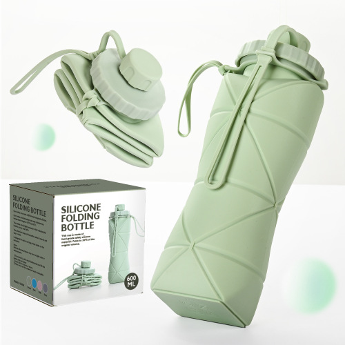 folding bottle large capacity outdoor travel exercise portable silicone cup for water high temperature resistant food grade stretch folding shrink cup