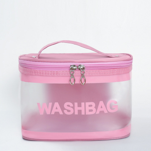 new super large capacity trend cubic bag cosmetic bag transparent frosted storage bag wash bag convenient with handle