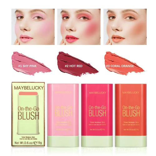 Cross-Border Vitality Smooth Blusher Repair Blush Natural Nude Makeup Blush Stick Foreign Trade Popular Style
