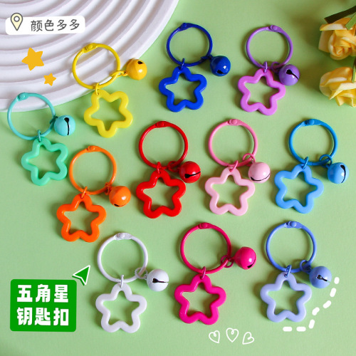 colorful five-pointed star keychain ins fresh couple bags ornaments candy color acrylic stars ornament