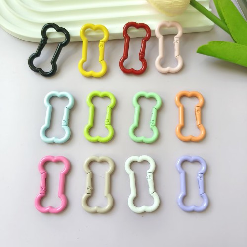color zinc alloy bone keychain paint spring fastener diy lanyard handmade accessories bead string jewelry package pendant
