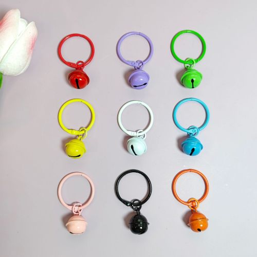 color 18mm bell paint 30mm circlip split ring keychain diy ornament accessories schoolbag backpack pendant