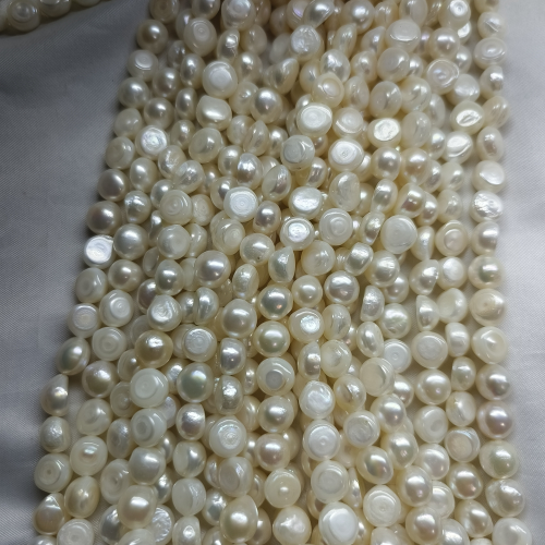 9-10mm强光淡水无核珍珠项链不规则光面异形珍珠巴洛克半成品项链