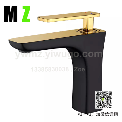Cross-BorderCopper Hot and Cold Water Basin Black Faucet Plumbing Hardware Bathroom Affordable Luxury Style Color Faucet