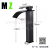 Hot and Cold Basin Faucet Washbasin Bathroom Cabinet Black Waterfall Temperature Control Faucet with Light Copper