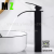 Hot and Cold Basin Faucet Washbasin Bathroom Cabinet Black Waterfall Temperature Control Faucet with Light Copper