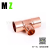 Red Copper Tee Joint Equal Diameter Copper Pipe Tee Welding Tee Joint T-Type Flared Reducing Tee Reducing Tee Joint