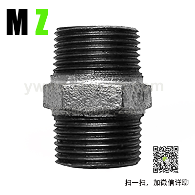 Malleable Cast Iron Pipe Fitting  Hot Dip Galvanized Outer Wire Pipe Direct Hexagonal opposite Wire Inner Connector