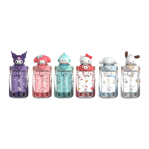Sanrio Sunshine Straw Space Cup 650ml Cute Cup with Portable Gift Plastic Water Cup