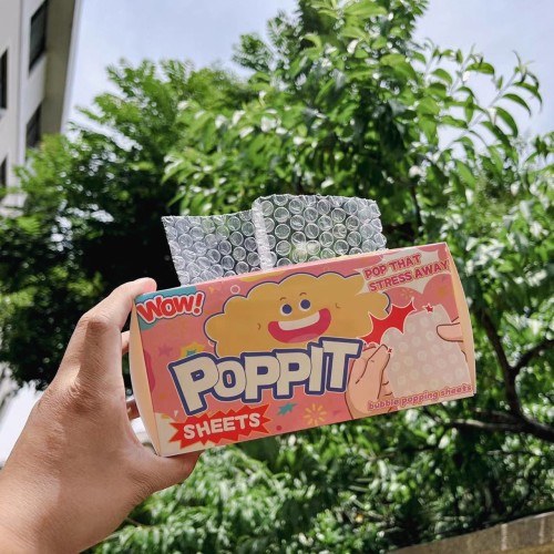 跨境爆品Poppit Sheets按压气泡抽纸纸巾盒捏捏乐气泡纸解压玩具