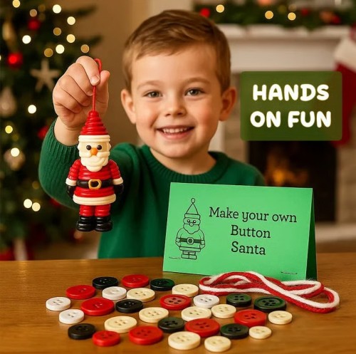 DIY Button Snowman Ornament Kit圣诞老人雪人纽扣diy材料包挂件