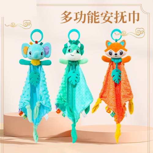 新款牙胶安抚巾婴儿可入口陪睡安抚玩偶宝宝睡觉睡眠神器手偶玩具