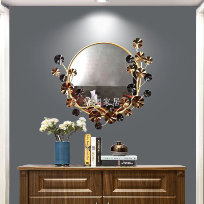 Three-Dimensional Iron Golden Edge Design Trendy Wall Mirror Washstand Bathroom Bathroom Wall-Mounted Cosmetic Mirror