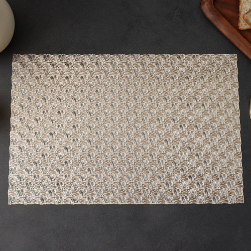 餐垫pvc镂空烫金隔热餐桌垫亚马逊temu希音编织纹方形跨境西餐垫