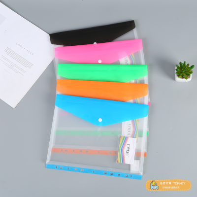 Color File Bag 11-Hole 3D File Folder A4 Snap-Fastener File Bag with Card Holder Waterproof Storage Bag Statonery and Office Supply