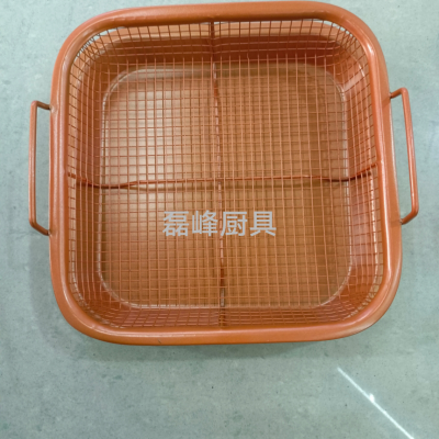 Hot Sale Discount Stainless Steel Square BBQ Basket Multi-Color Belt Chassis Baking Tray Set Food Basket with Color Box