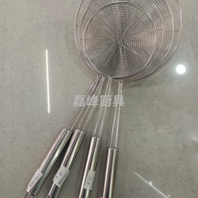 Factory Direct Sales Stainless Steel Line Leakage Hot Pot Fried Oil Grid Spoon Strainer Strainer 3.5 Line Large round Tube Colander Strainer