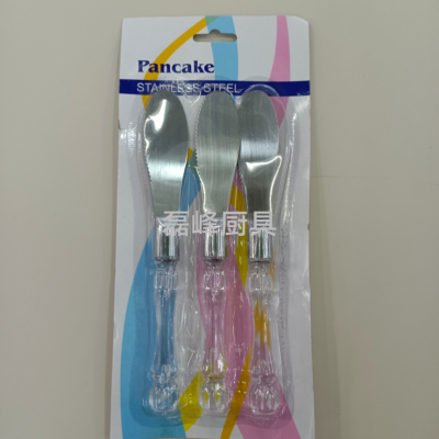 Transparent Crystal Handle Butter Knife Three-Piece MZ