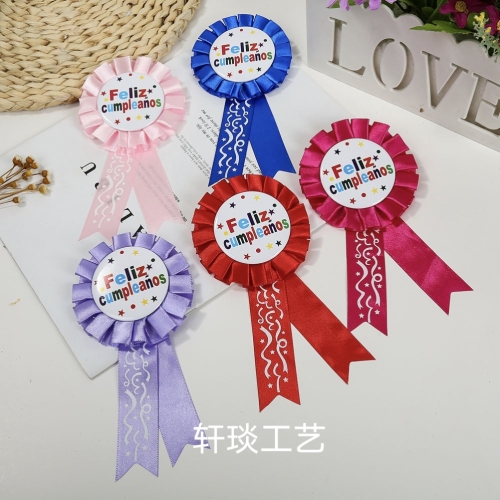 Factory Direct Tinplate Corsage Christmas Corsage Ribbon Corsage Festival Badge Birthday Party Prom Corsage