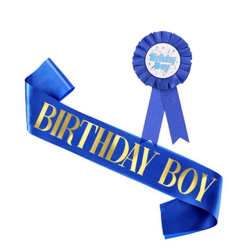 new birthday boy tinplate corsage birthday ceremony belt boy birthday party shoulder strap badge htt