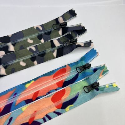 New Arrival Factory Direct Sales 3# Nylon Lower Pull Tab Camouflage Lace Zipper