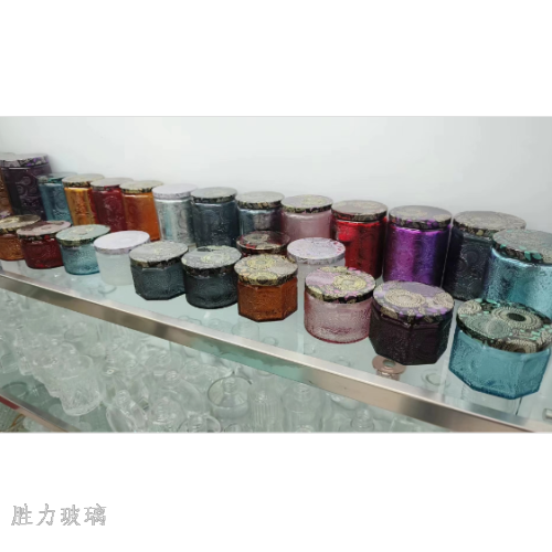 color glass bottle color tinplate lid aromatherapy candle cup relief cup colorized decorative design glass jar