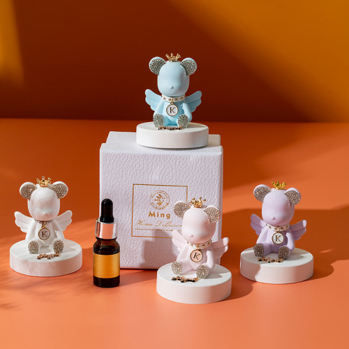 汽车香薰摆件扩香石空调天使熊摆件可爱汽车摆件香薰装饰礼盒装