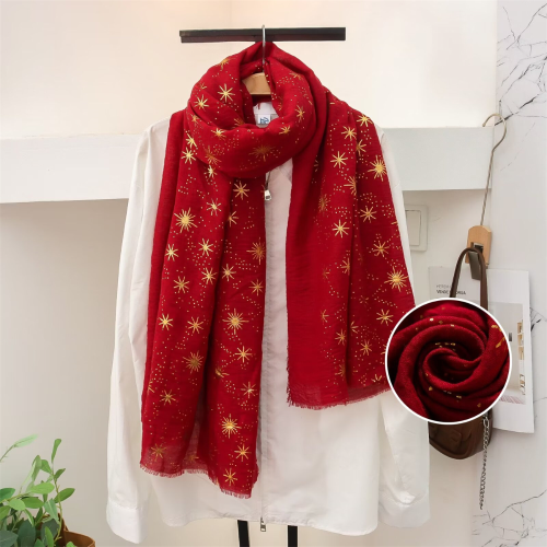 cross-border new arrival soft bronzing xingx printed rayon scarf cotton and linen breathable headcloth women shawl scarf wholesale