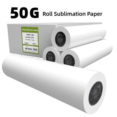 50g roll heat sublimation paper 0.61mx100m heat transfer paper digital heat transfer paper digital printing paper