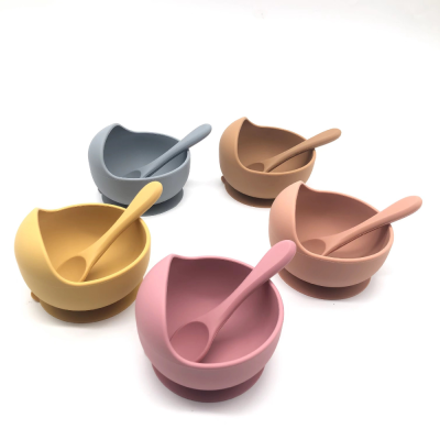 Cross-Border Hot Selling Silicone Dinning Bowl with Suction Cup Baby Eating Anti-Fall Shop Food Bowl Children Feeding Tableware Maternal and Child Supplies