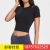 New off-the-Shoulder Short-Sleeved Sports T-shirt Naked Women Sense Slim Fit Slim Look Running Workout Top Yoga Clothes