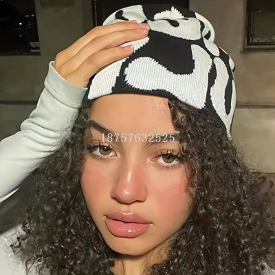 New Autumn and Winter Letter Double Layer Knitted Hat Hip Hop Hat Student's Hat