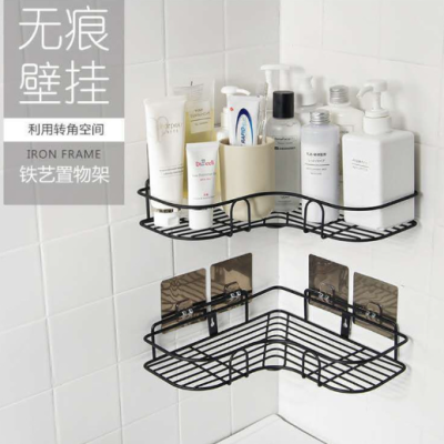 Bathroom Punch-Free Corner Shelf Toilet Utensils Iron Storage Rack Kitchen Tripod Bathroom Angle Frame