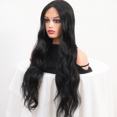 new cross-border european and american medium-length long-rolled chemical fiber high-temperature silk wig amazon wig tags