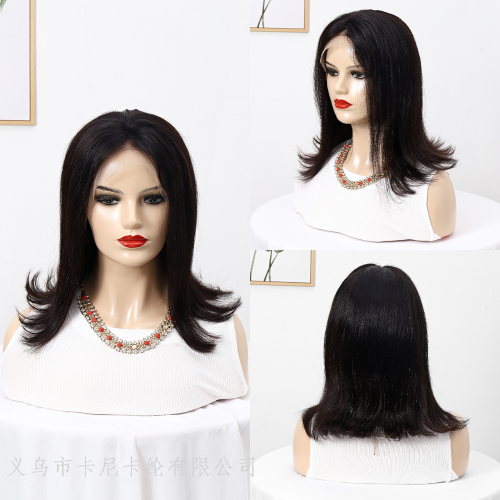new black cross-border front lace hand hook black wig head cover newlook hair wigs
