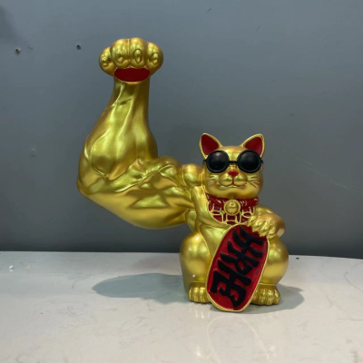720 Thousand Two Cat KIRIN ARM Big Arm Muscle Internet Celebrity Fortune Cat Ornaments