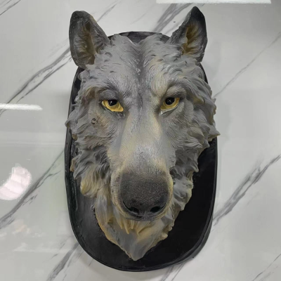 5007 Resin Wolf Head Wall Hanging
