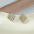 925 Silver Needle Inlaid Zirconium Copper Plated Real Gold New Temperament Wild Fashion Commuter Square Stud Earrings Female Earrings Wholesale