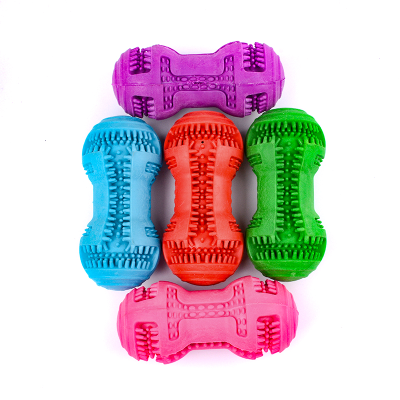 Dog Toy Ball Tpr Sound Dumbbell Pet Supplies Molar Tooth Cleaning Chewing Bite-Resistant Slow Food Ball