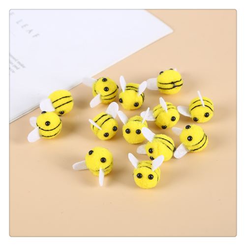 in stock little bee decoration kaisi mixiu round hair ball hand-woven finished cartoon 3d three-dimensional animal small jewelry