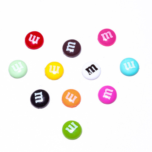 饰品配件树脂配件手机壳美容diy手工材料M豆巧克力豆树脂贴片