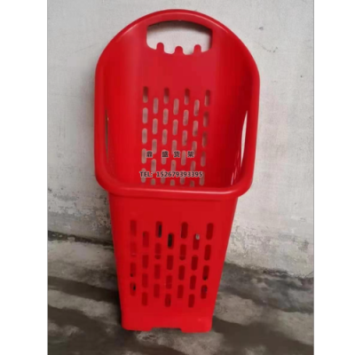 Shopping Basket Plastic Basket with Wheels