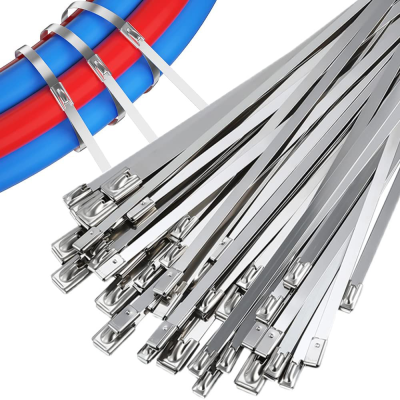 Cable Zip Ties 4.6x250 Zip Ties Durable Stainless Steel Heavy-Duty Multi-Purpose Self-Locking Cable Ties
