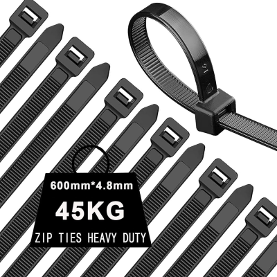 Long Cable Tie Heavy Duty4.8x600mm Data Cable Zipper Ties Outdoor UV Durable Industrial Hard