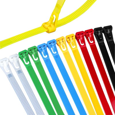 Loose Separable Mold Nylon Cable Tie 4.8*300 Repeated Use Cable Tie Black and White, Colored Plastic Buckle Fixed